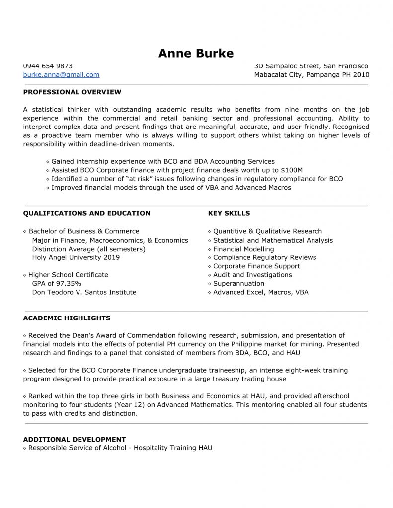 Sample CV