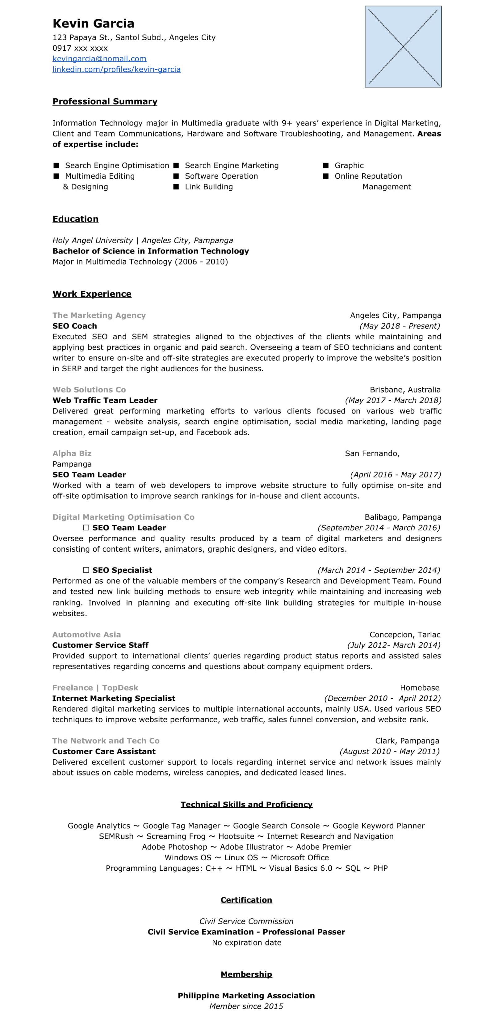 Professional CV